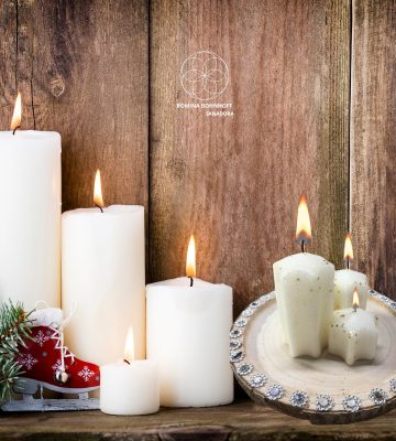 Porta velas, con velas
